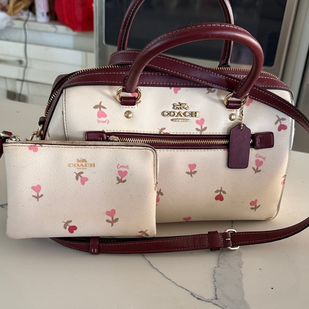 Coach Rowan Satchel with Matching Pouch